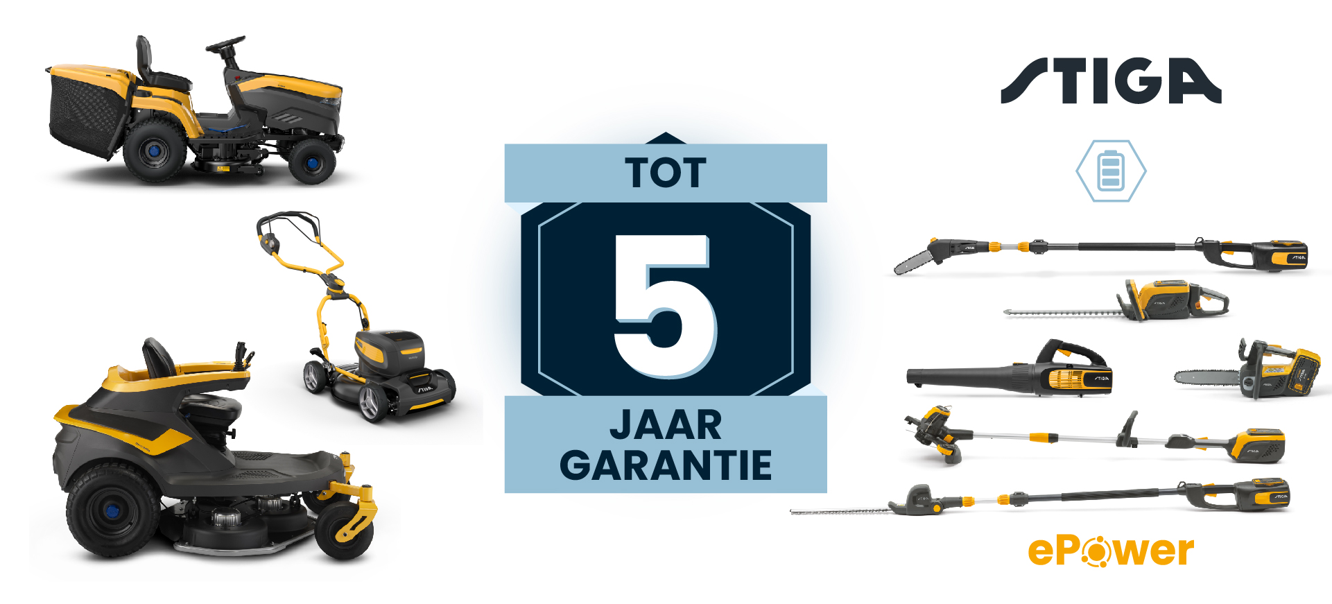 Stiga 5 jaar garantie